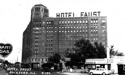 Photograph of the Faust Hotel in the mid-1930s.