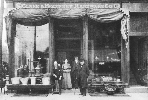 Clark & McKenney Hardware store, late 1800s.